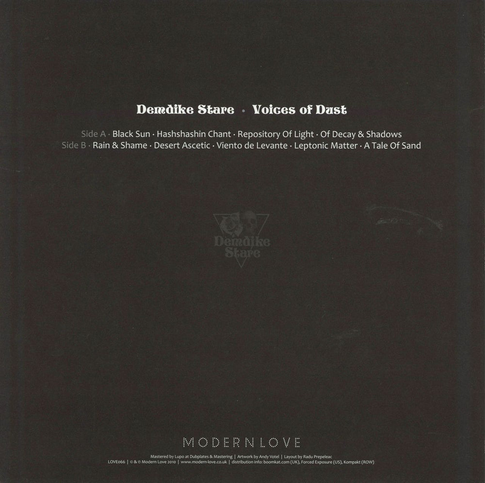 Demdike Stare  Voices Of Dust UK vinyl LP album (LP record)