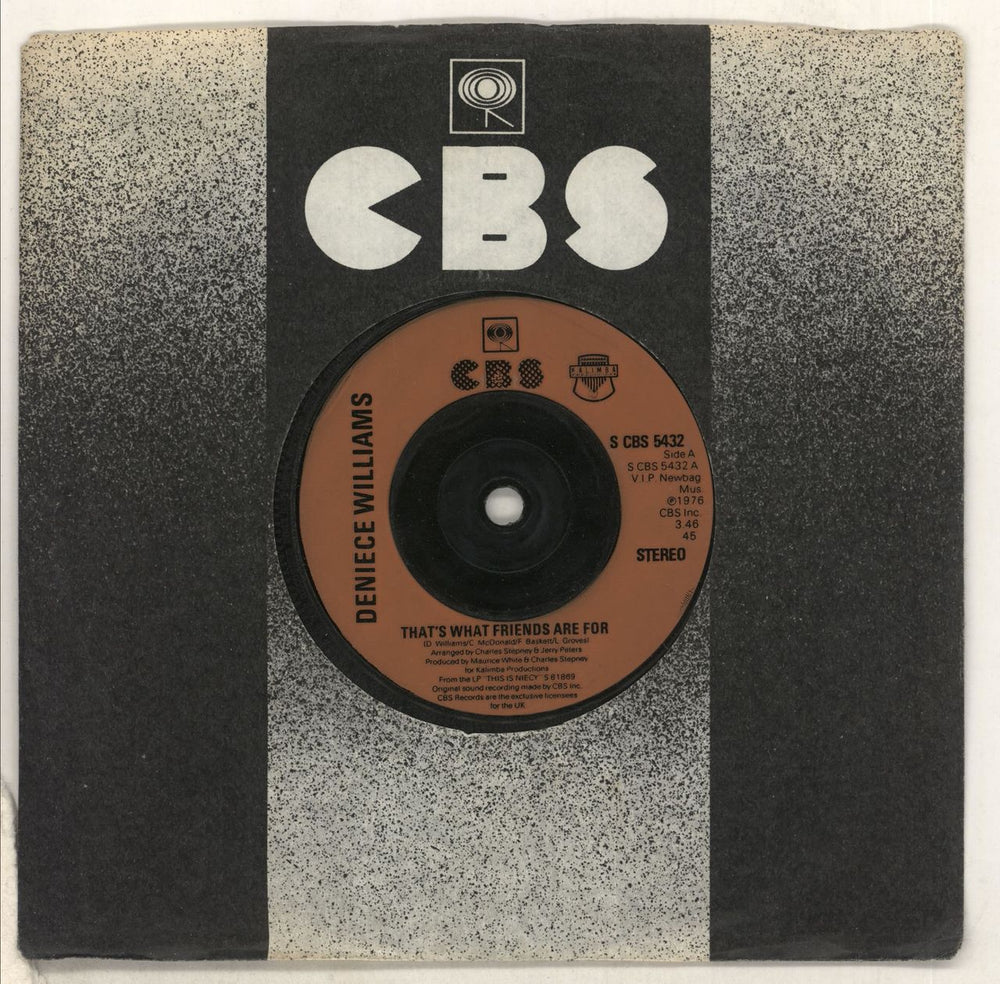 Deniece Williams That's What Friends Are For - Injection UK 7" vinyl single (7 inch record / 45) SCBS5432