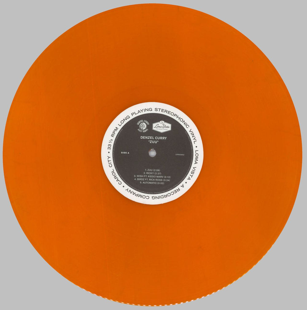 Denzel Curry Zuu - Orange Vinyl UK vinyl LP album (LP record) ZFVLPZU826632