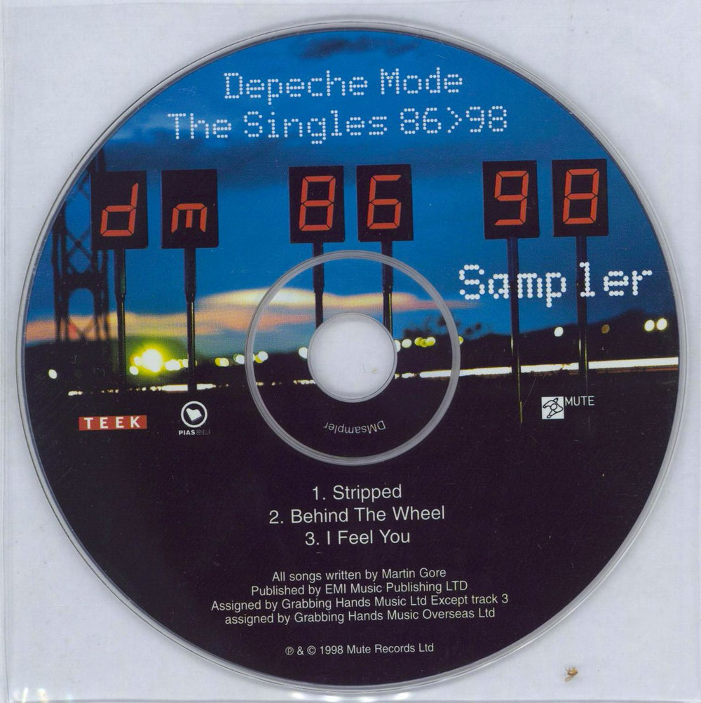 Depeche Mode The Singles 86>98 Sampler Belgian Promo CD single (CD5 / 5") A0100256360-010