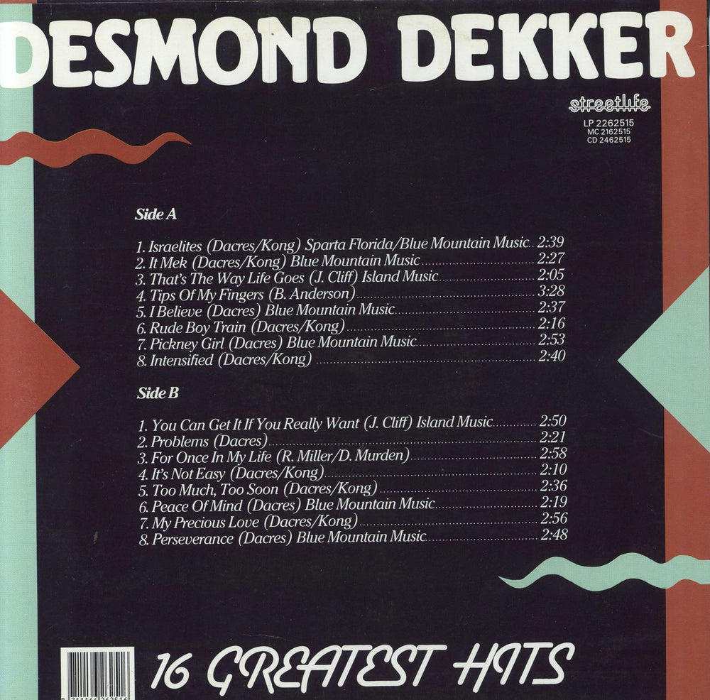 Desmond Dekker Israelites - 16 Greatest Hits German vinyl LP album (LP record) 8711166262516