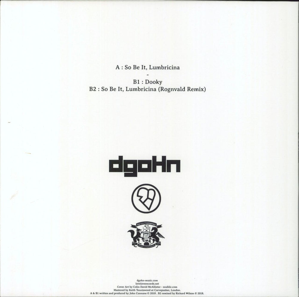 DgoHn So Be It, Lumbricina - White Vinyl UK 12" vinyl single (12 inch record / Maxi-single)