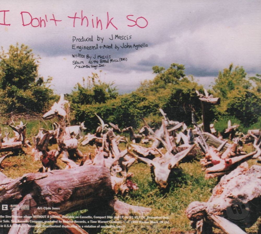 Dinosaur Jr I Don't Think So US Promo CD single (CD5 / 5") DJRC5ID44019