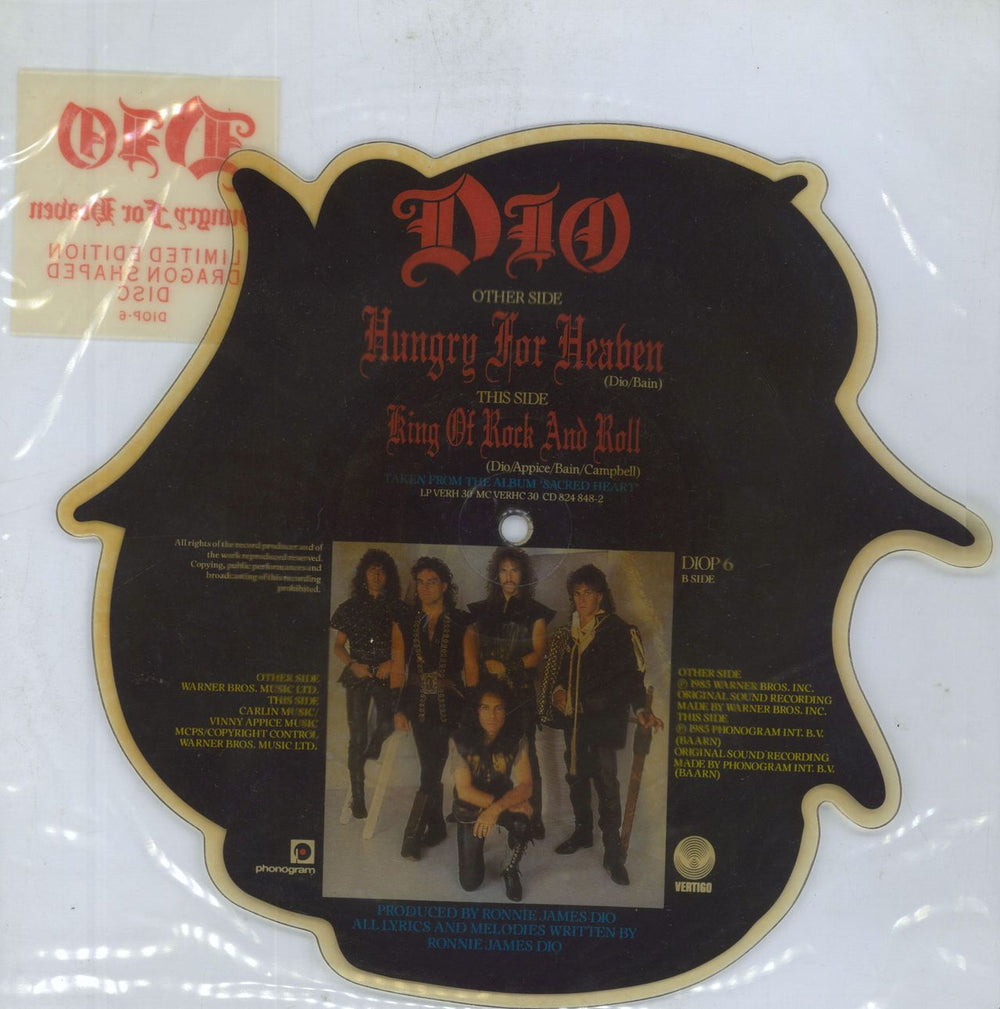 Dio Hungry For Heaven - Hype Stickered - EX UK shaped picture disc (picture disc vinyl record)