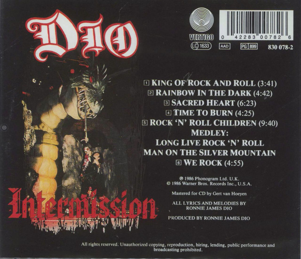 Dio Intermission German CD album (CDLP) 042283007826