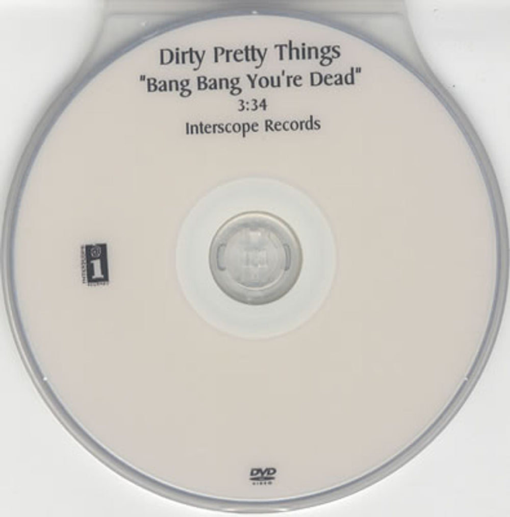 Dirty Pretty Things Bang Bang You're Dead US Promo promo DVD-R DVD-R ACETATE