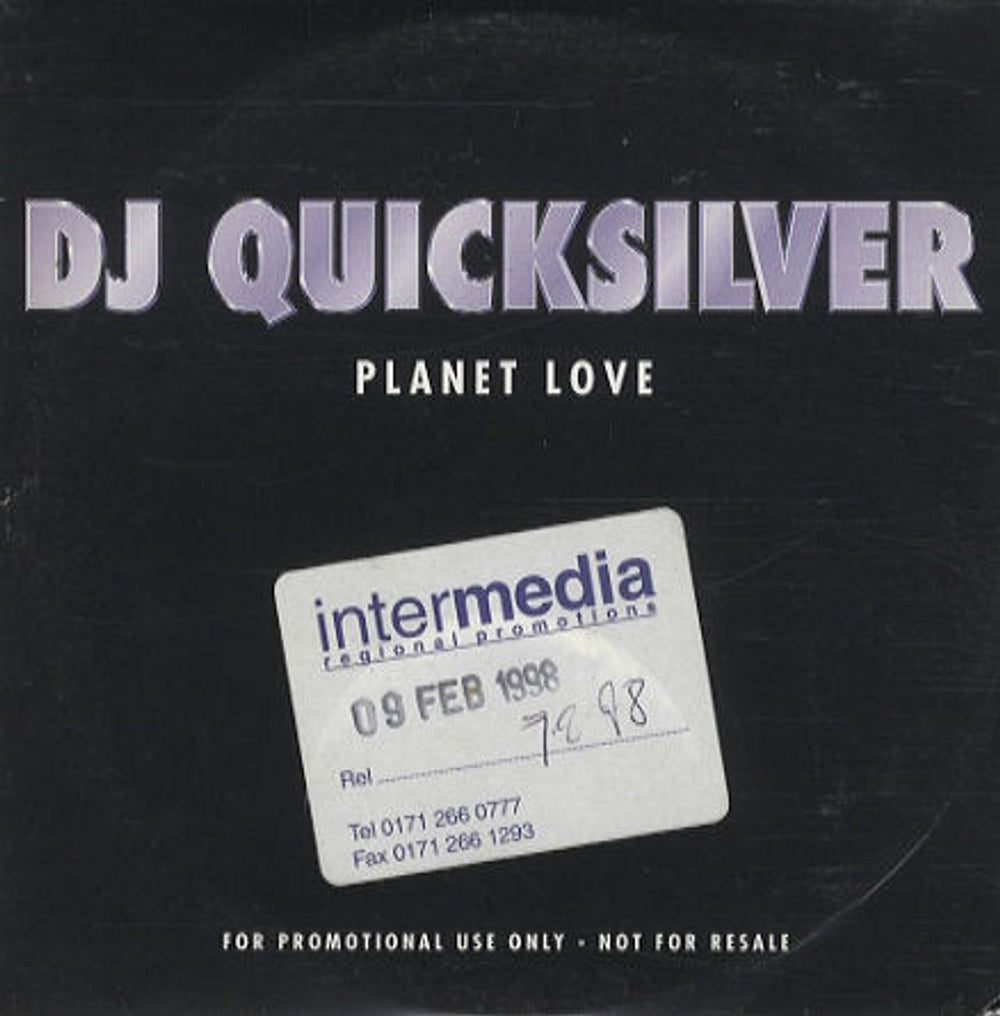 DJ Quicksilver Planet Love UK Promo CD single (CD5 / 5") CDTIVDJ-88