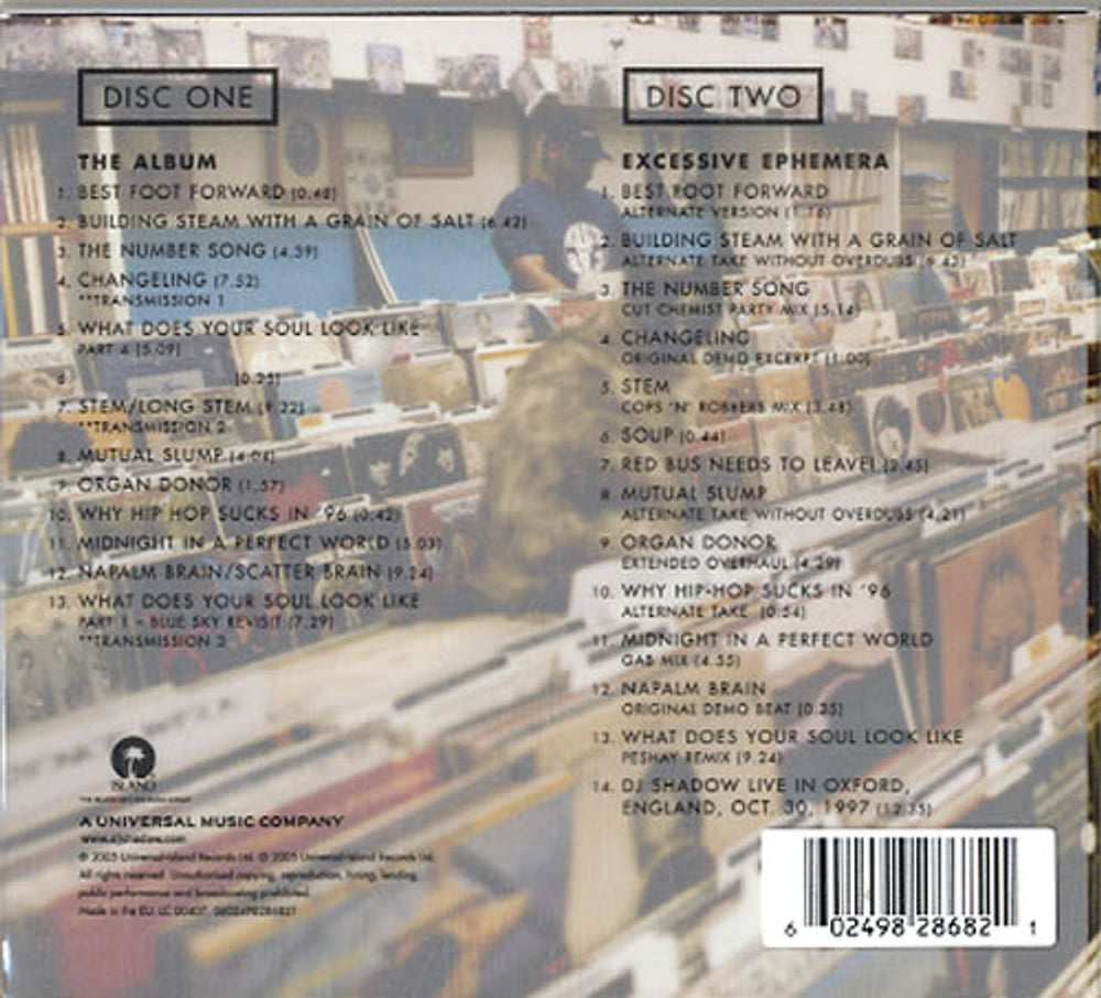 DJ Shadow Endtroducing... - Deluxe Edition UK 2 CD album set (Double CD) D.S2CEN619865