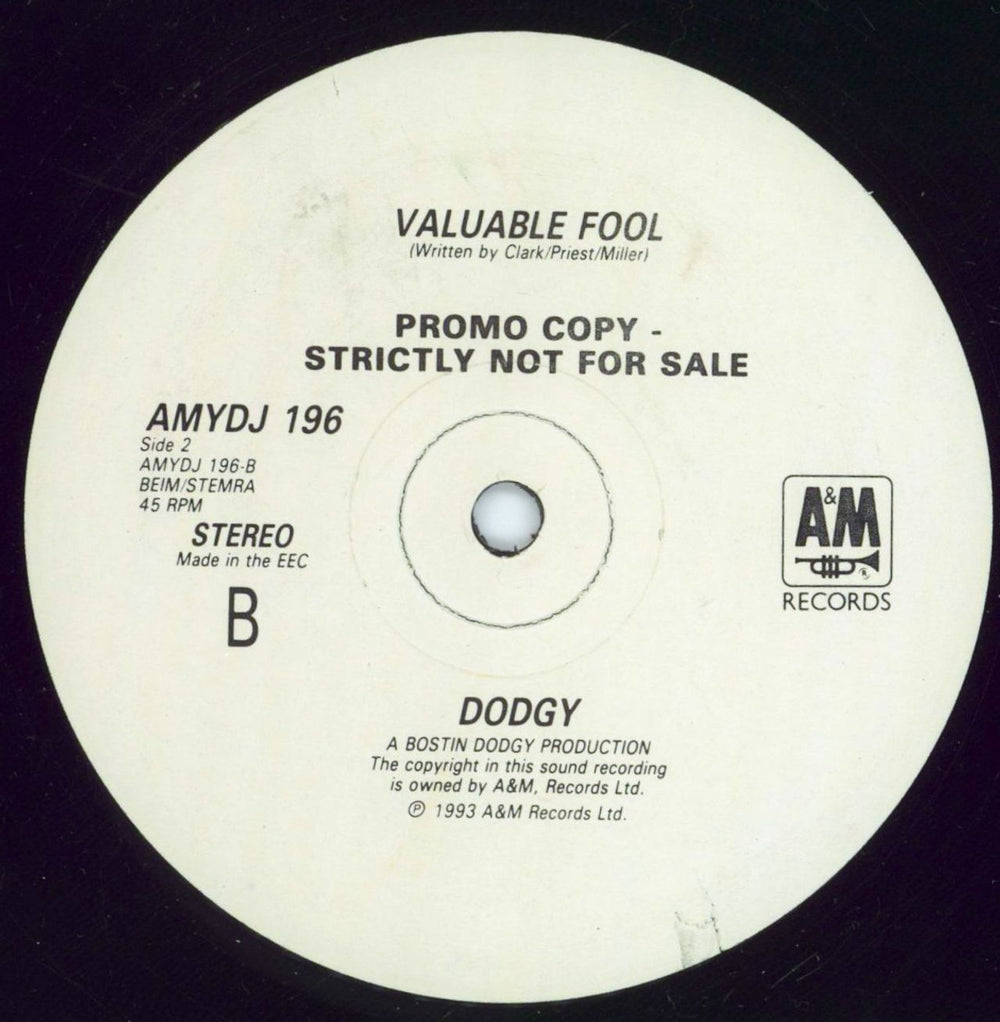 Dodgy Water Under The Bridge UK Promo 12" vinyl single (12 inch record / Maxi-single)