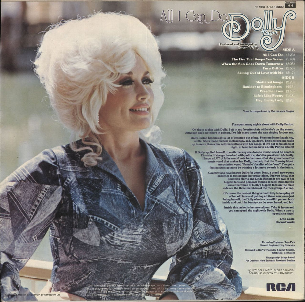 Dolly Parton All I Can Do UK vinyl LP album (LP record)