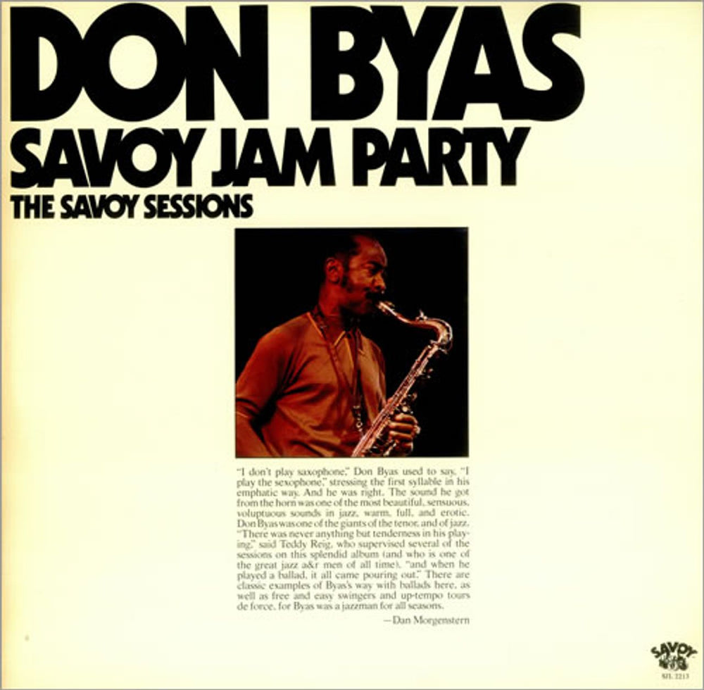 Don Byas Savoy Jam Party US 2-LP vinyl record set (Double LP Album) SJL2213