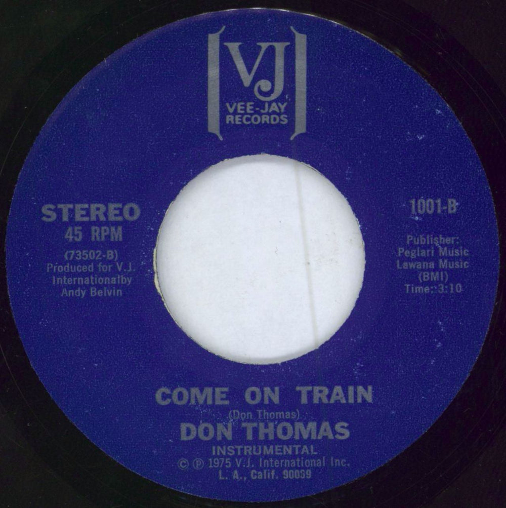 Don Thomas Come On Train US 7" vinyl single (7 inch record / 45)