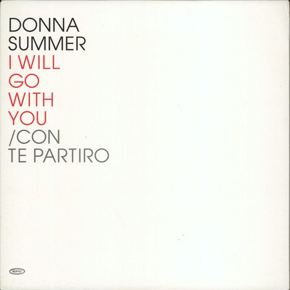 Donna Summer I Will Go With You / Con Te Partiro - Groovy G Mixes UK Promo 12" vinyl single (12 inch record / Maxi-single) XPR3359