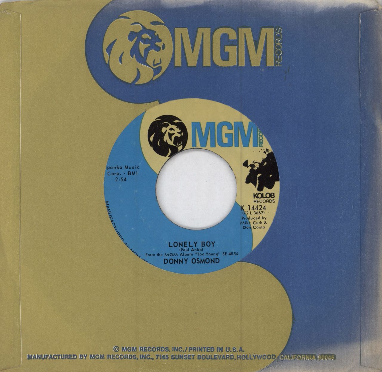 Donny Osmond Why US 7" vinyl single (7 inch record / 45)