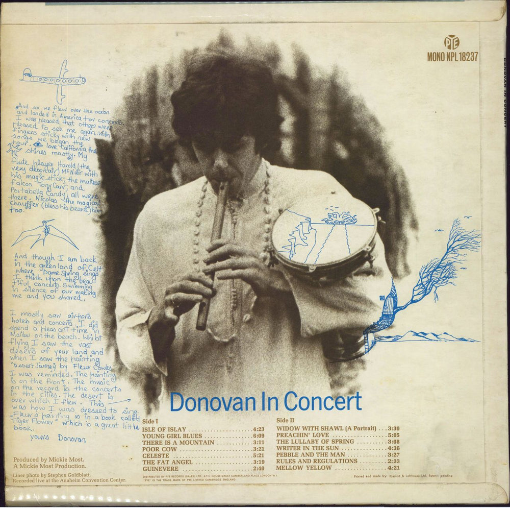 Donovan In Concert - Mono - EX UK vinyl LP album (LP record)