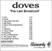 Doves The Last Broadcast UK Promo CD-R acetate CD-R