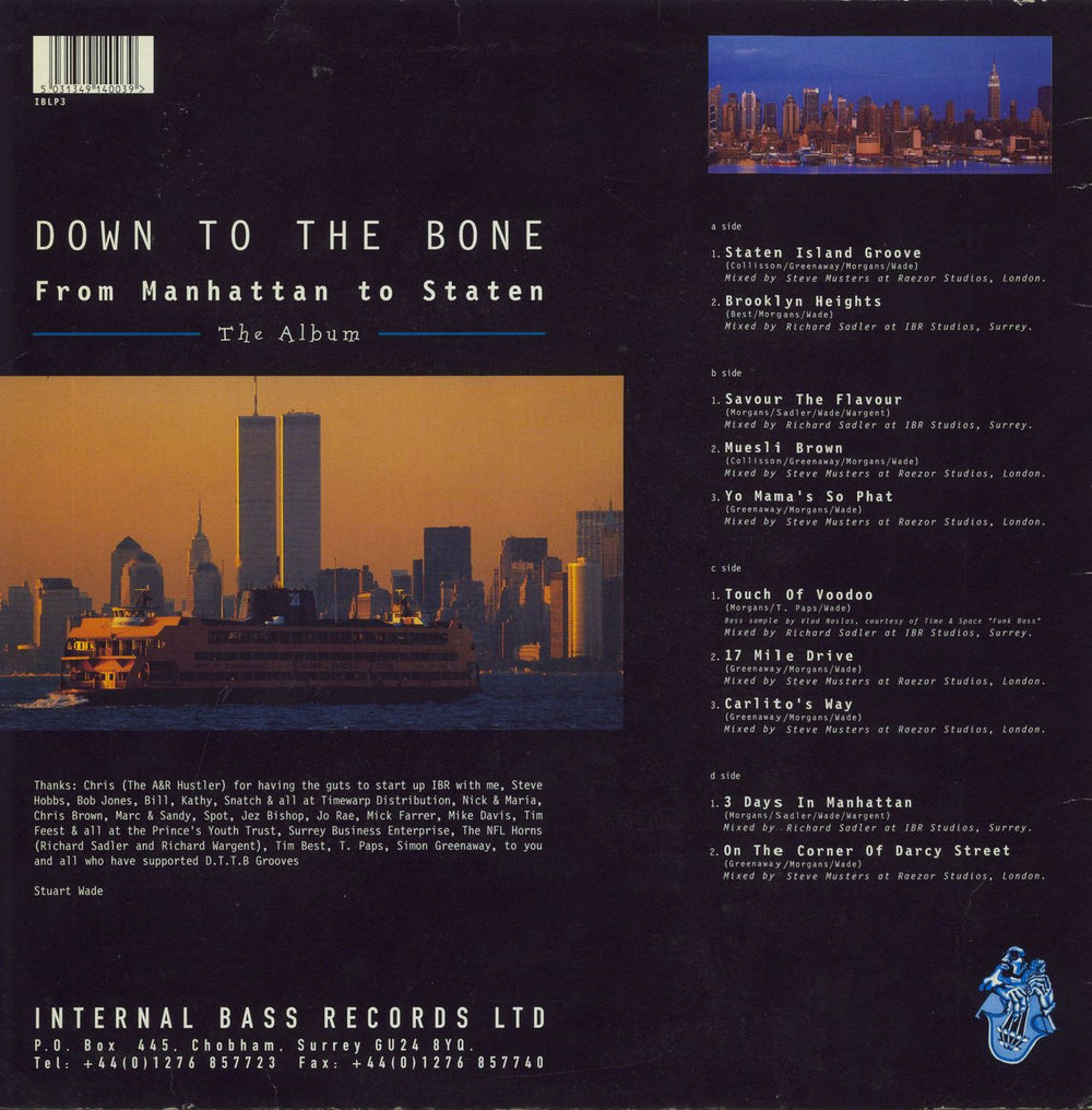 Down To The Bone From Manhattan To Staten - The Album UK 2-LP vinyl record set (Double LP Album) 5031349140039