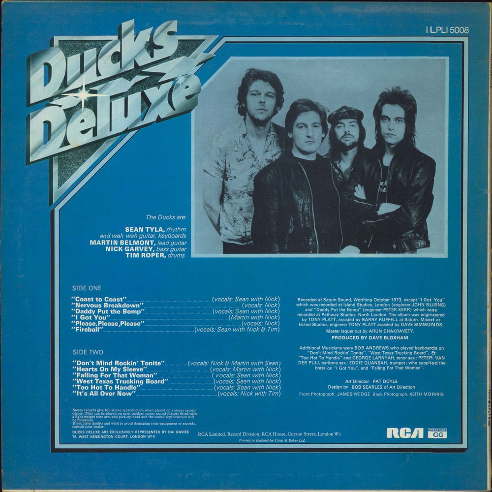 Ducks Deluxe Ducks Deluxe UK vinyl LP album (LP record)