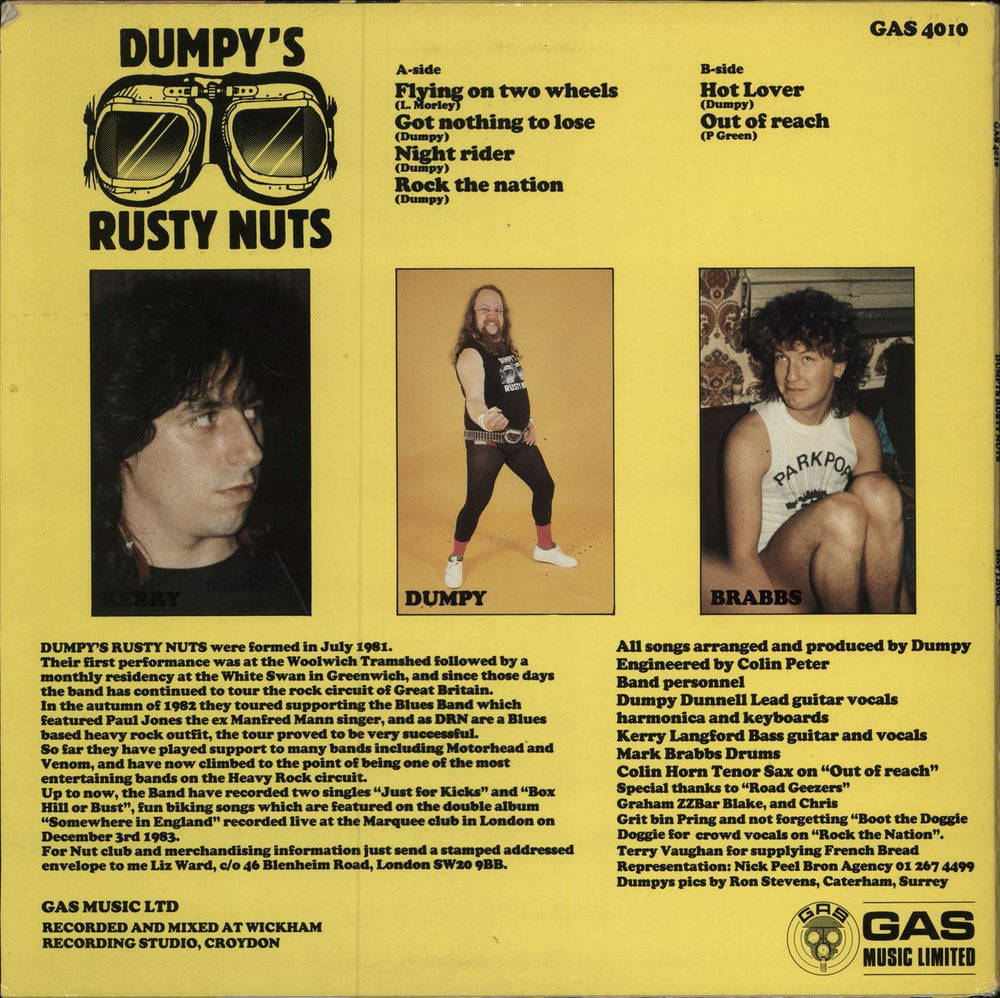 Dumpy's Rusty Nuts Hot Lover + Merch Insert UK vinyl LP album (LP record)