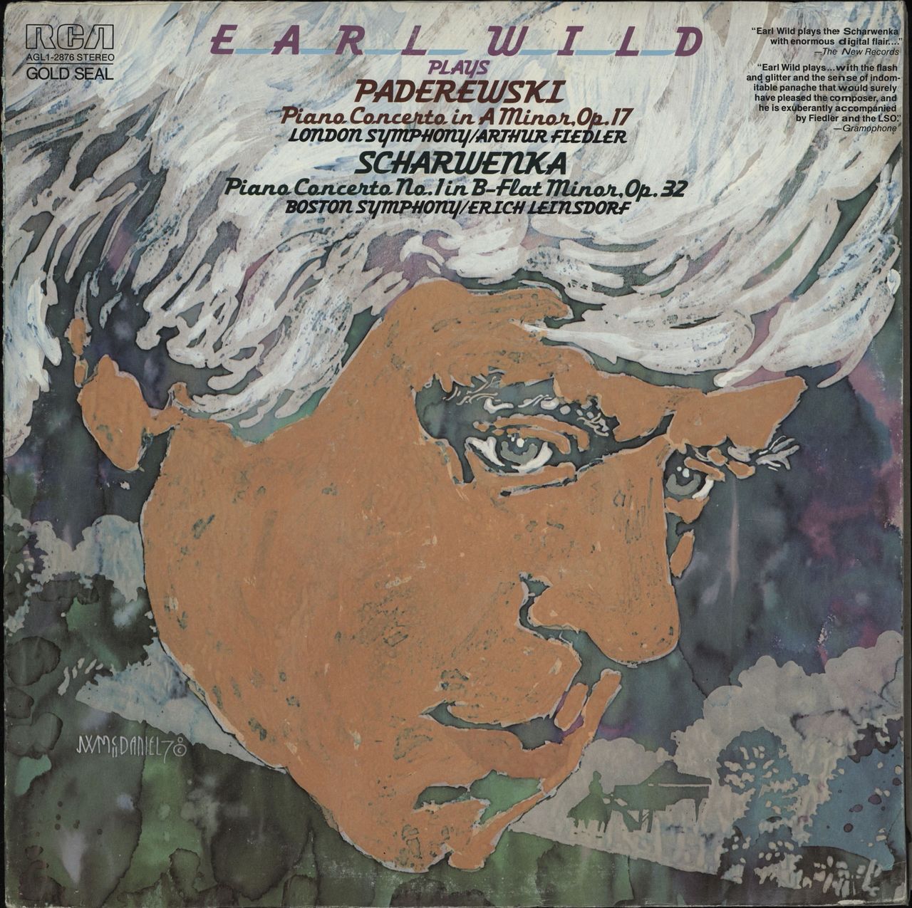 Earl Wild Earl Wild Plays Paderewski & Scharwenka US vinyl LP album (LP record) AGL1-2876