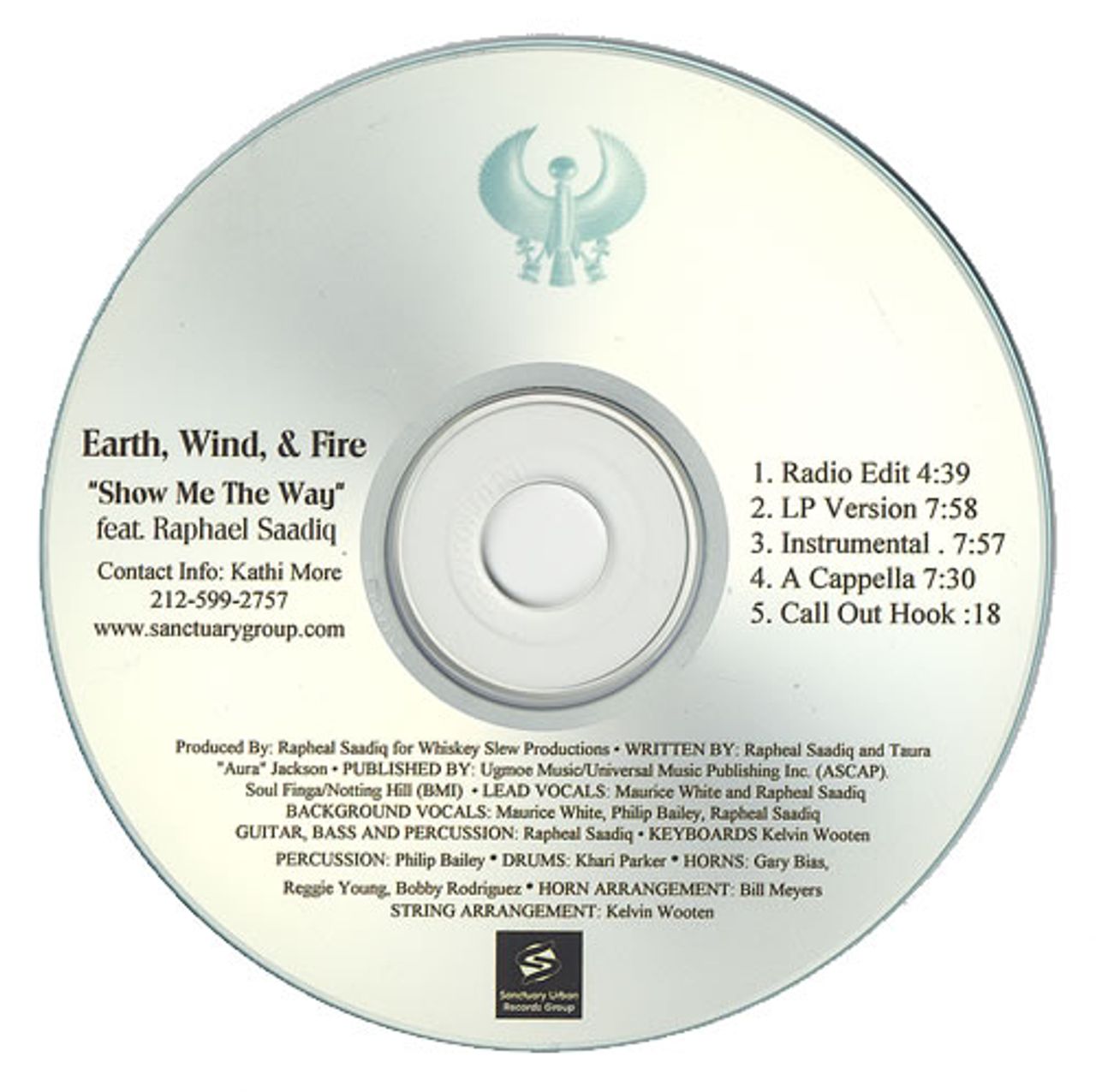 Earth Wind & Fire Show Me The Way US Promo CD-R acetate CDR-ACETATE