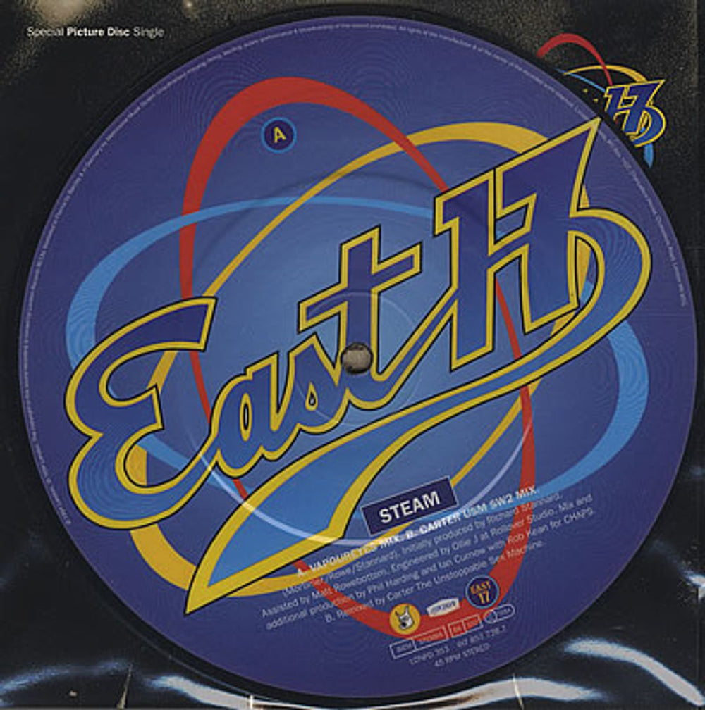 East 17 Steam UK 7" vinyl picture disc (7 inch picture disc single) LONPD353