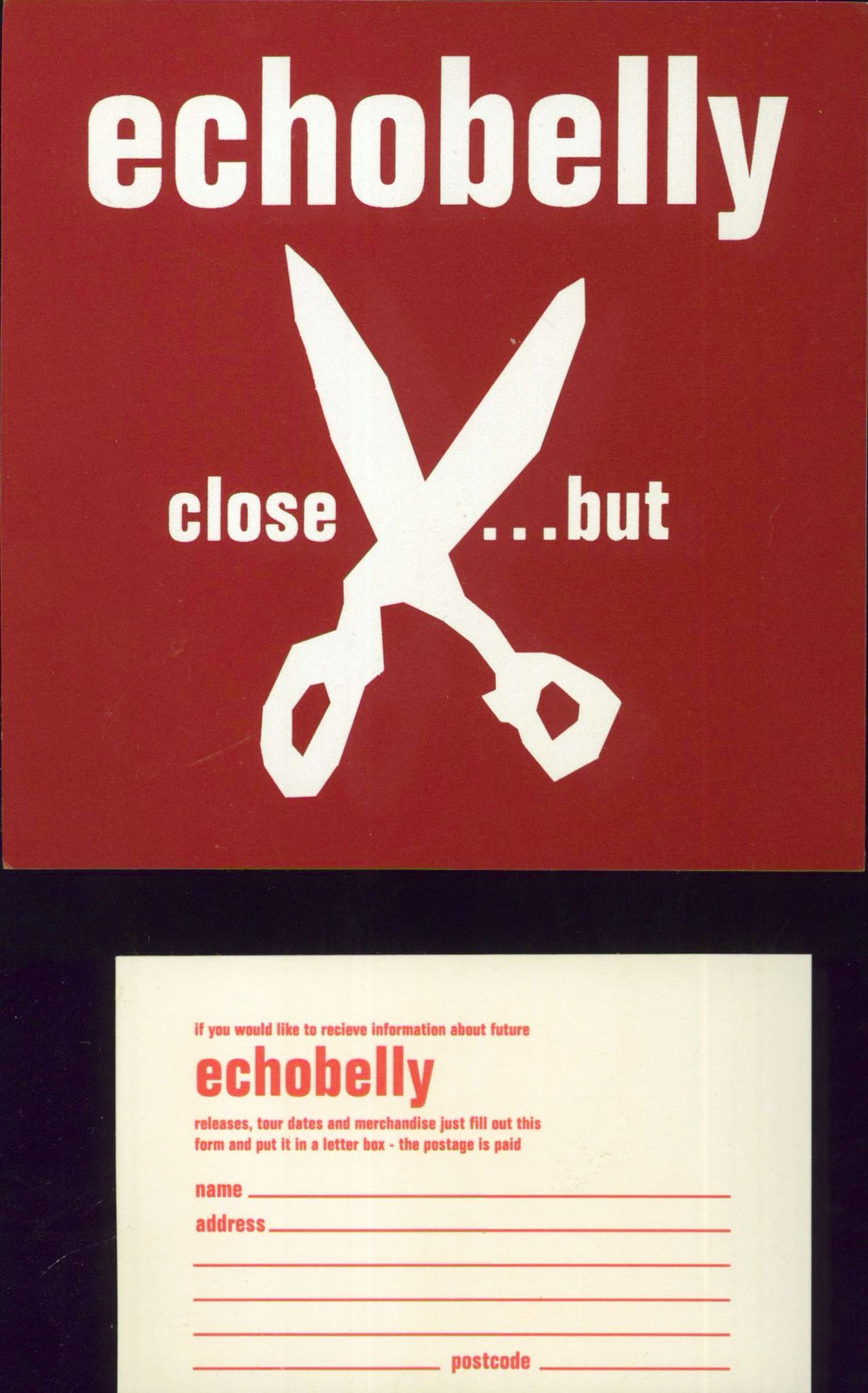 Echobelly Close... But + Poster UK 12" vinyl single (12 inch record / Maxi-single) 1994