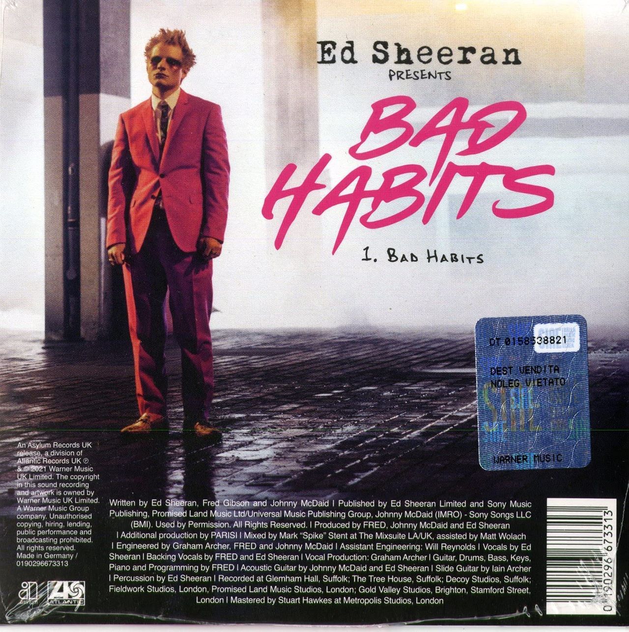 Ed Sheeran Bad Habits UK CD single