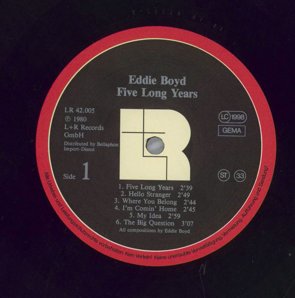 Eddie Boyd Five Long Years UK vinyl LP album (LP record)