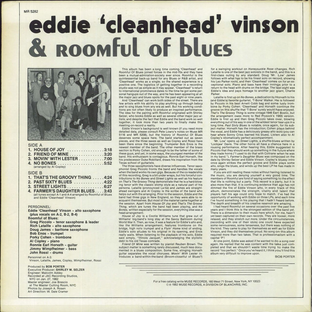 Eddie 'Cleanhead' Vinson Eddie 'Cleanhead' Vinson & Roomful Of Blues US vinyl LP album (LP record)