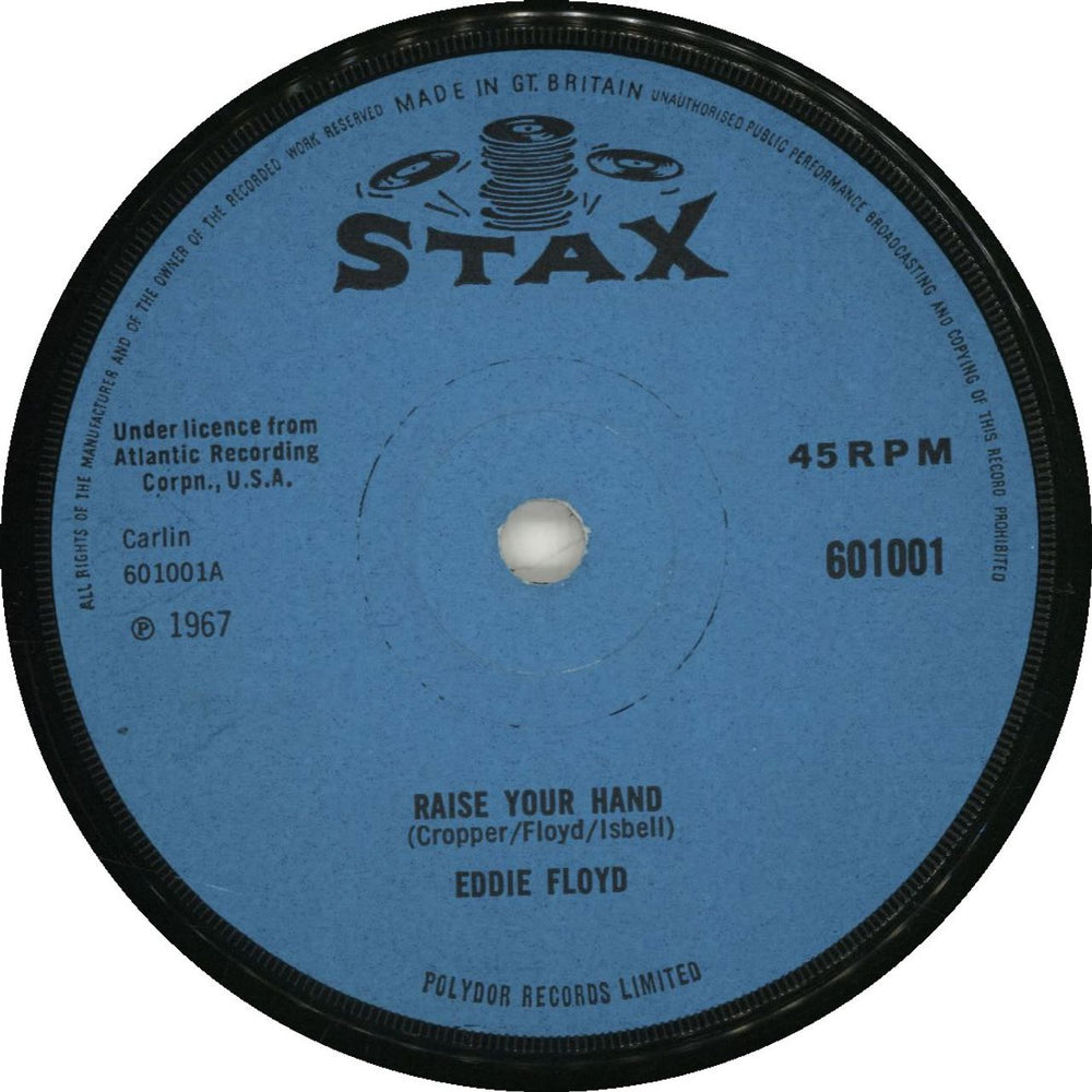 Eddie Floyd Raise Your Hand - solid UK 7" vinyl single (7 inch record / 45) 601001