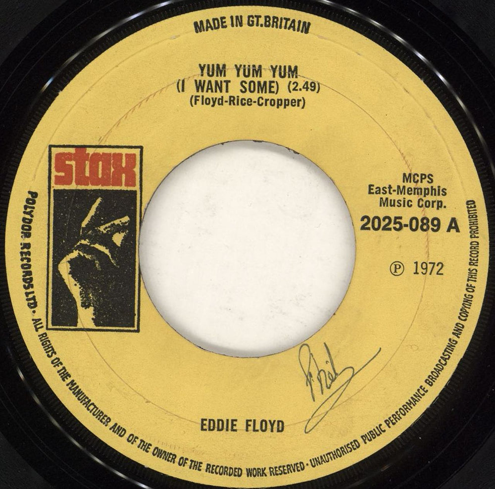 Eddie Floyd Yum Yum Yum (I Want Some) - WOL UK 7" vinyl single (7 inch record / 45) 2025-089