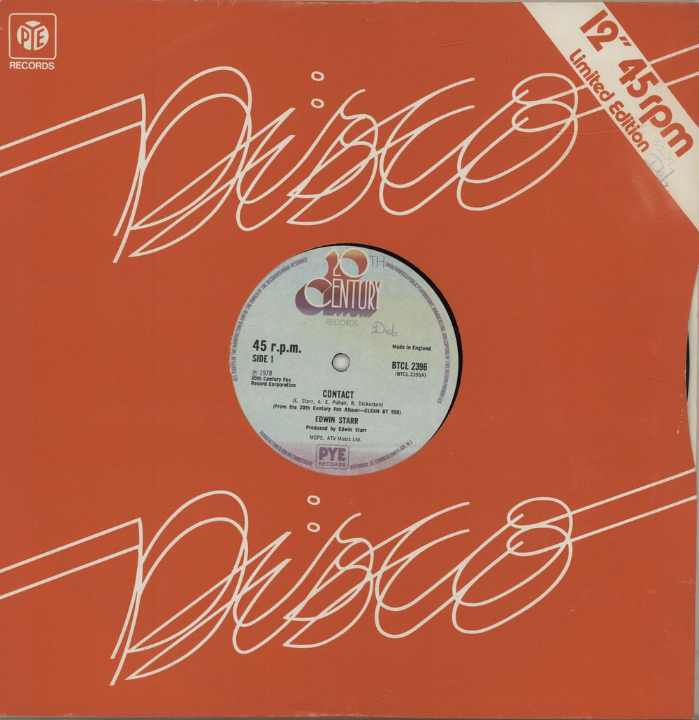 Edwin Starr Contact UK 12" vinyl single (12 inch record / Maxi-single) BTCL2396
