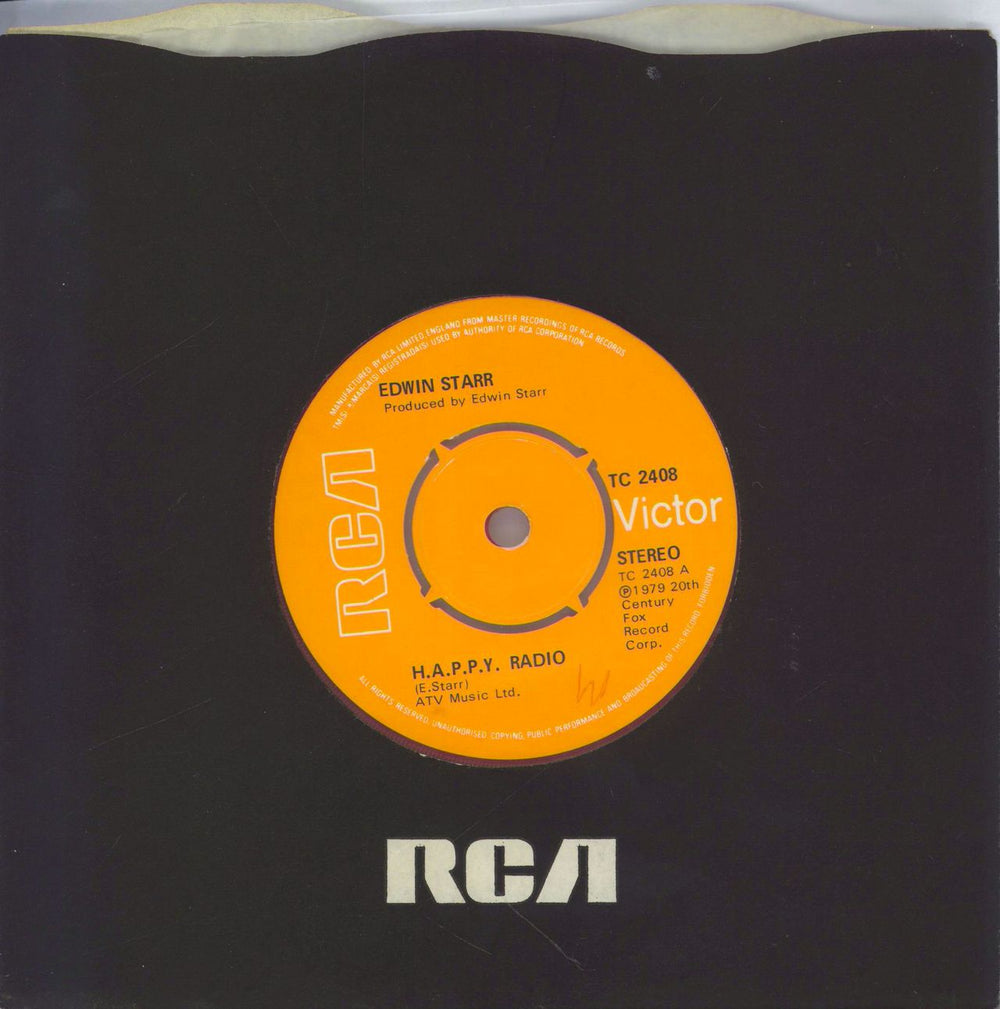Edwin Starr H.A.P.P.Y. Radio - Red Vinyl UK 7" vinyl single (7 inch record / 45) TC2408