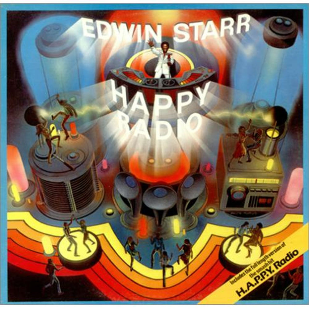 Edwin Starr H.A.P.P.Y. Radio UK vinyl LP album (LP record) T-591