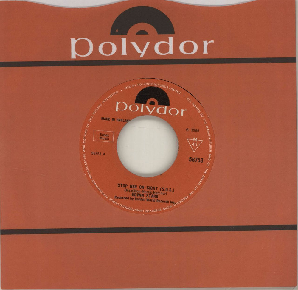 Edwin Starr Stop Her On Sight (S.O.S.) - Wide UK 7" vinyl single (7 inch record / 45) 56753