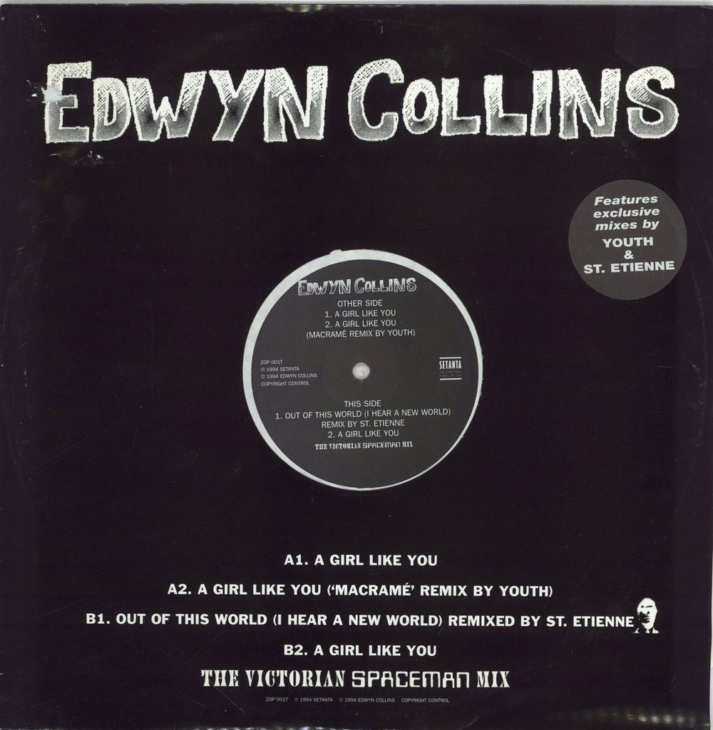 Edwyn Collins A Girl Like You - 1st Issue UK 12" vinyl single (12 inch record / Maxi-single) ZOP001T