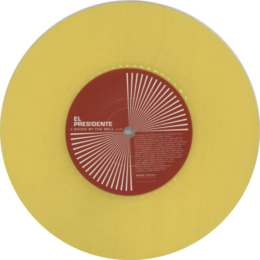 El Presidente 100 Mph - Yellow Vinyl UK 7" vinyl single (7 inch record / 45) EPN07MP353536