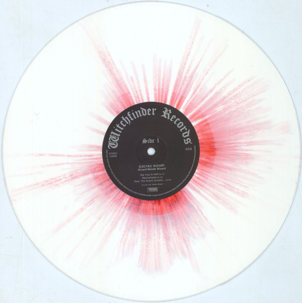 Electric Wizard Wizard Bloody Wizard - Red Splattered White Vinyl UK Vinyl  LP