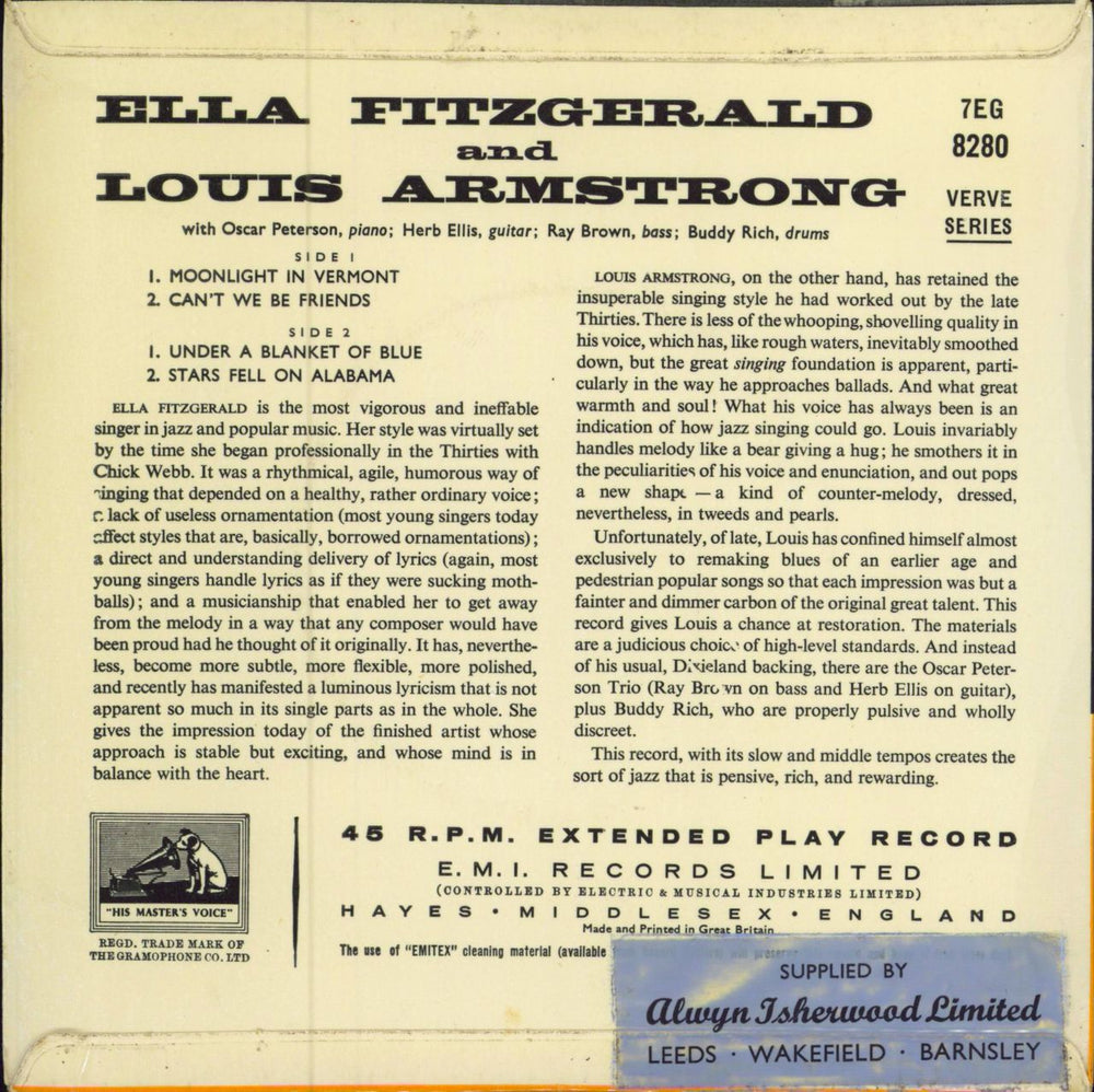 Ella Fitzgerald & Louis Armstrong Ella Fitzgerald & Louis Armstrong EP - Orange Sleeve UK 7" vinyl single (7 inch record / 45)