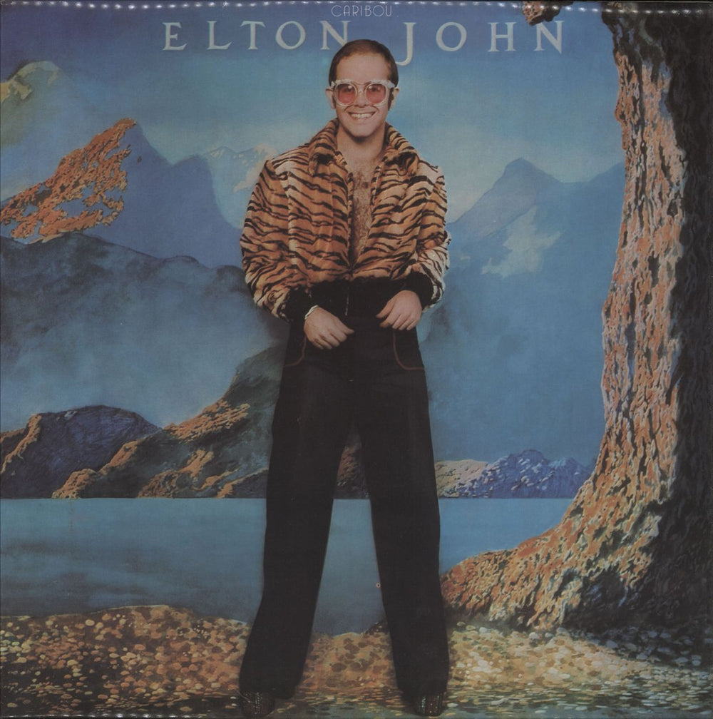 Elton John Caribou - Mauve Vinyl - EX UK vinyl LP album (LP record) DJLPH439