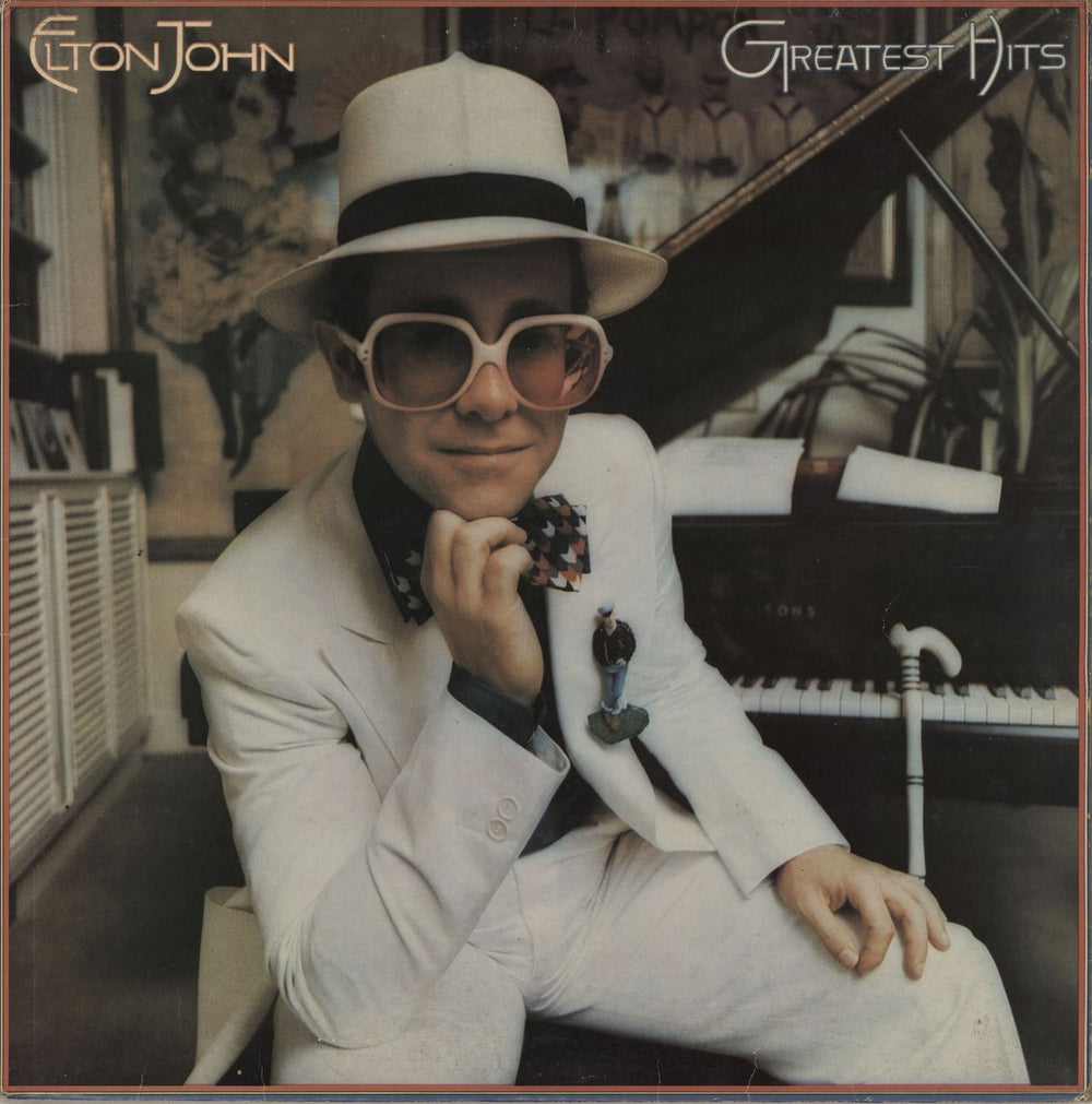 Elton John Greatest Hits - Speckled Red Vinyl - EX UK vinyl LP album (LP record) DJLPH442