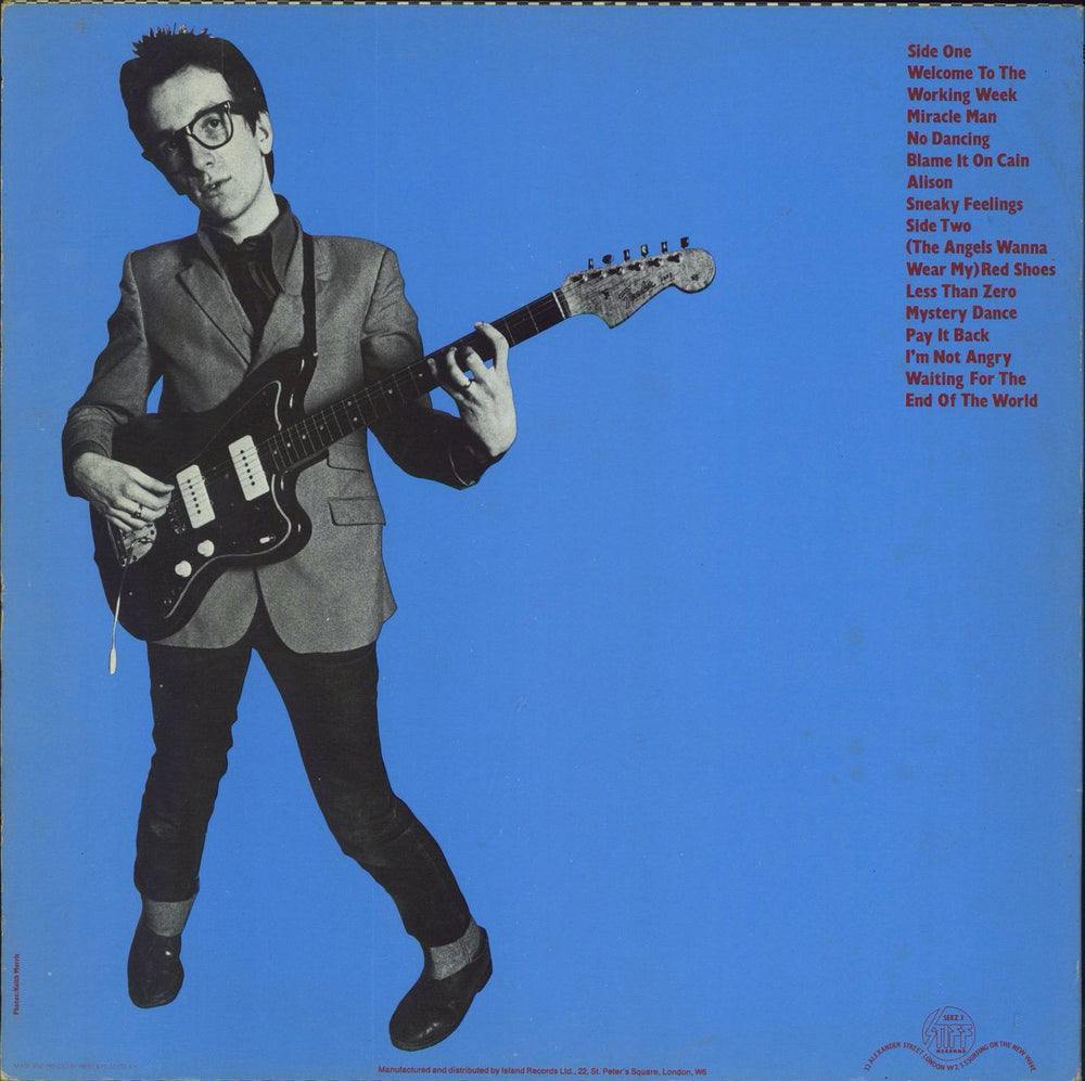 Elvis Costello My Aim Is True - Blue back UK vinyl LP album (LP record)