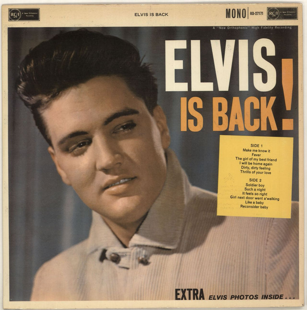 Elvis Presley Elvis Is Back! - 1st UK vinyl LP album (LP record) RD-27171