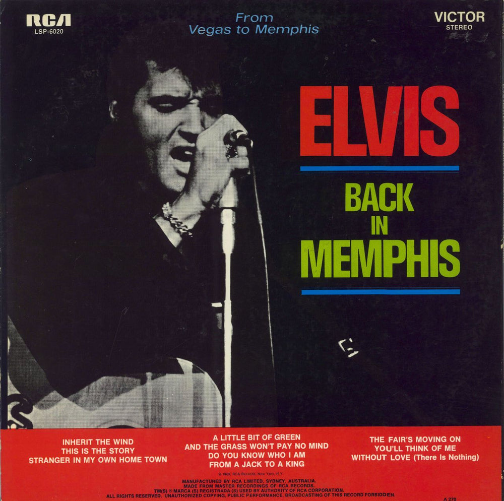 Elvis Presley From Memphis To Vegas / From Vegas To Memphis Australian 2-LP vinyl record set (Double LP Album)