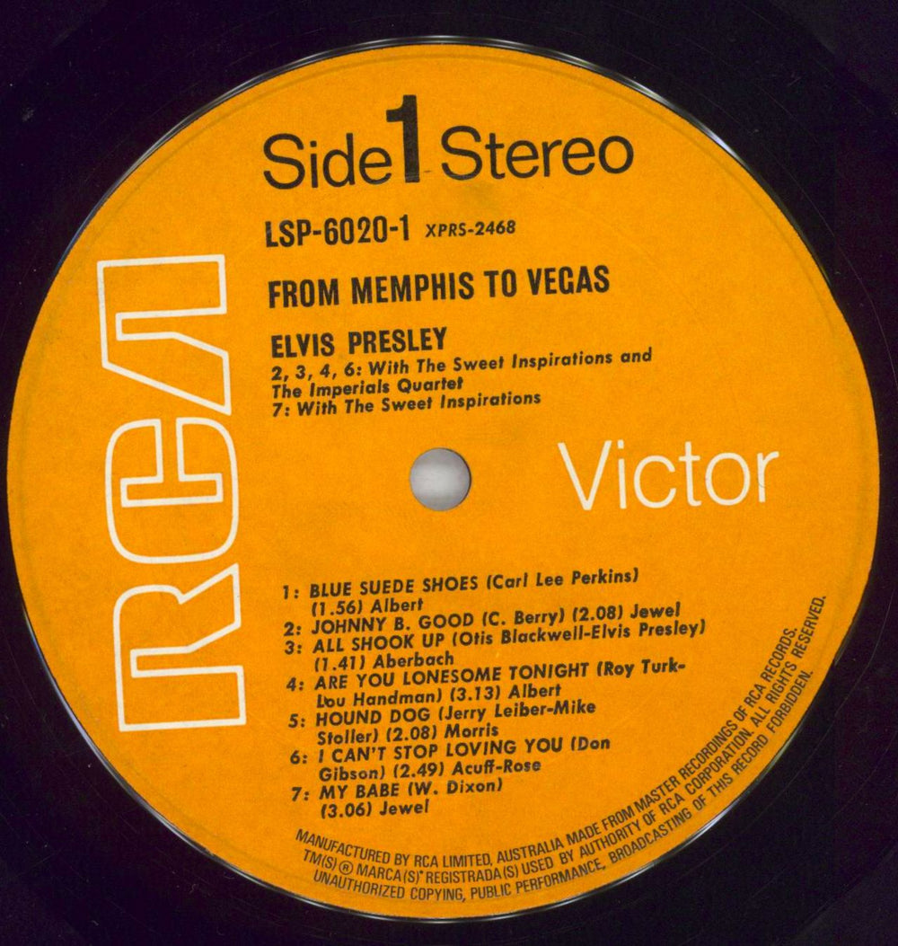 Elvis Presley From Memphis To Vegas / From Vegas To Memphis Australian 2-LP vinyl record set (Double LP Album) ELV2LFR821911