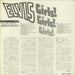 Elvis Presley Girls! Girls! Girls! Japanese vinyl LP album (LP record)