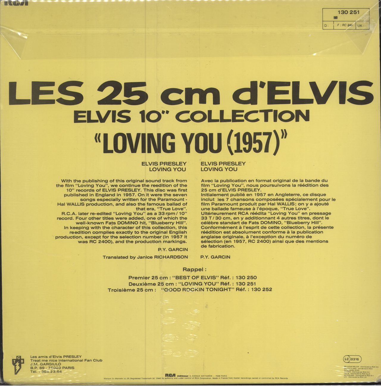 Elvis Presley Loving You - Sealed & Stickered with Browser French 10" vinyl single (10 inch record)