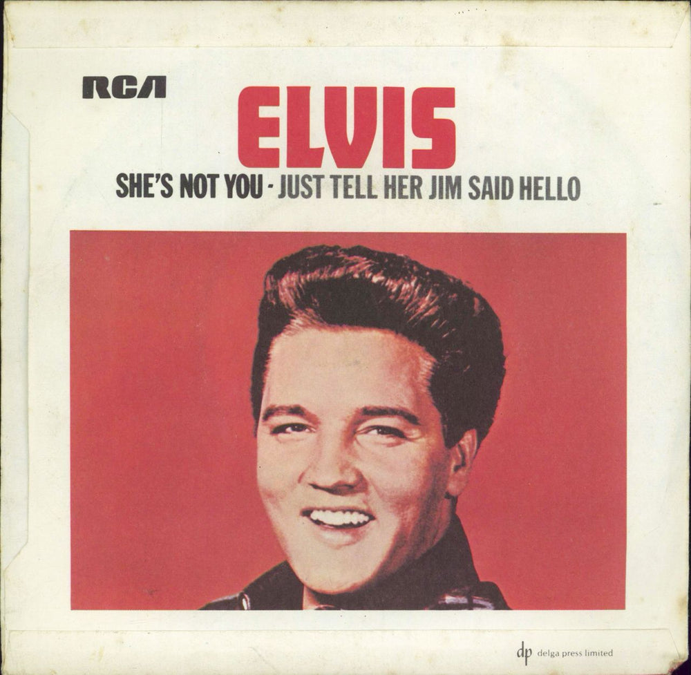 Elvis Presley She's Not You + Sleeve UK 7" vinyl single (7 inch record / 45)