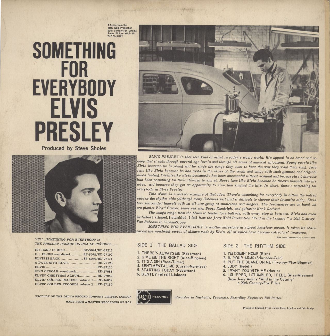 Elvis Presley Something For Everybody - 1st - VG UK vinyl LP album (LP record)